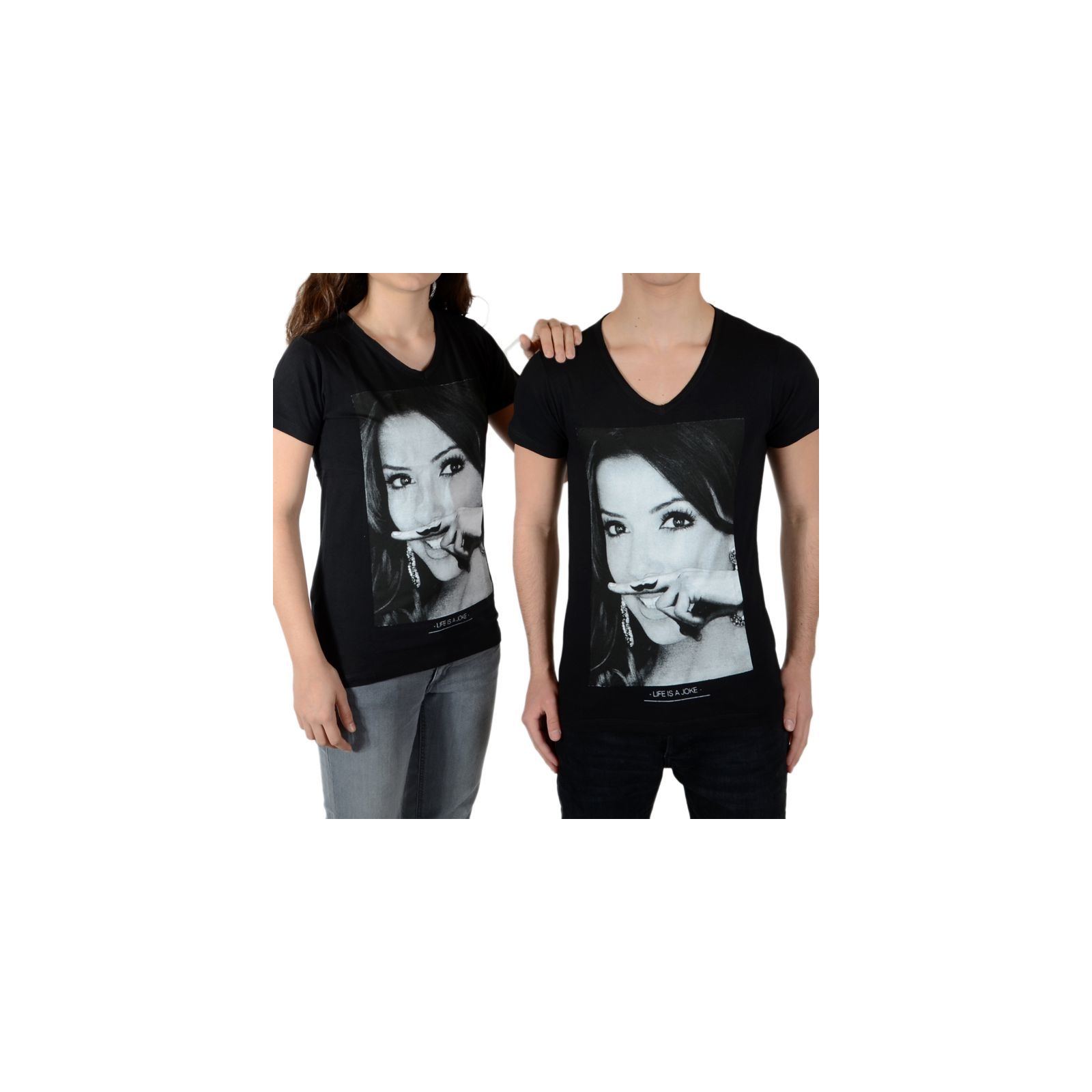 Tee Shirt Little Eleven Paris Eva SS Mixte (Garçon / Fille) Eva Longoria Noir