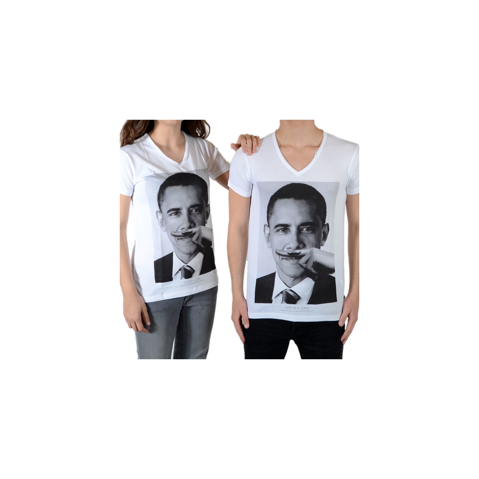 Tee Shirt Little Eleven Paris Obama SS Mixte (Garçon / Fille) Barack Obama Blanc