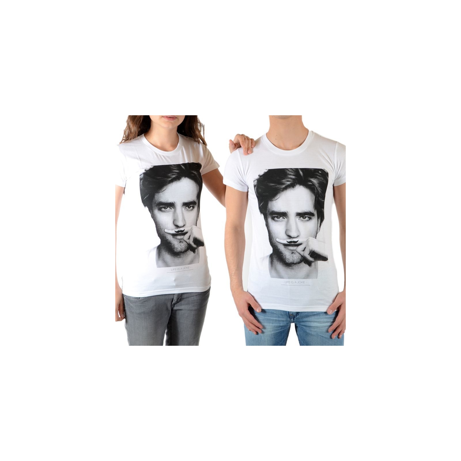 Tee Shirt Little Eleven Paris Berty SS Mixte (Garçon / Fille) Robert Pattinson Blanc