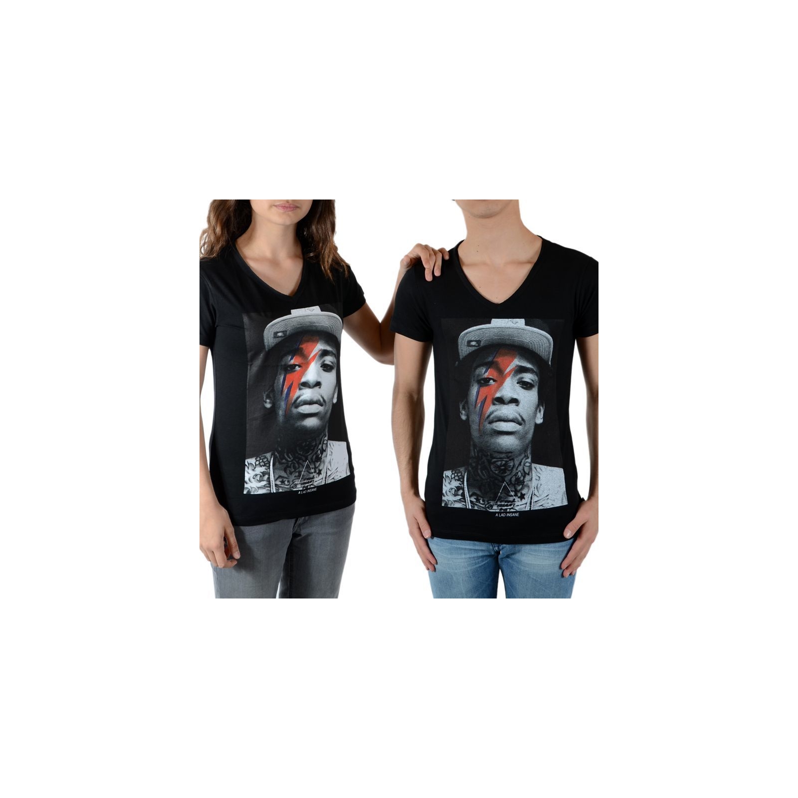 Tee Shirt Little Eleven Paris Wiz Bowie SS Mixte (garçon / fille) Wiz Khalifa Noir