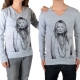 Tee Shirt Little Eleven Paris V Moss LS Kate Moss Mixte (Garçon / Fille) Gris Chiné M03