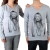 Tee Shirt Little Eleven Paris V Moss LS Kate Moss Mixte (Garçon / Fille) Gris Chiné M03