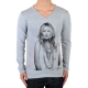 Tee Shirt Little Eleven Paris V Moss LS Kate Moss Mixte (Garçon / Fille) Gris Chiné M03
