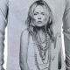 Tee Shirt Little Eleven Paris V Moss LS Kate Moss Mixte (Garçon / Fille) Gris Chiné M03