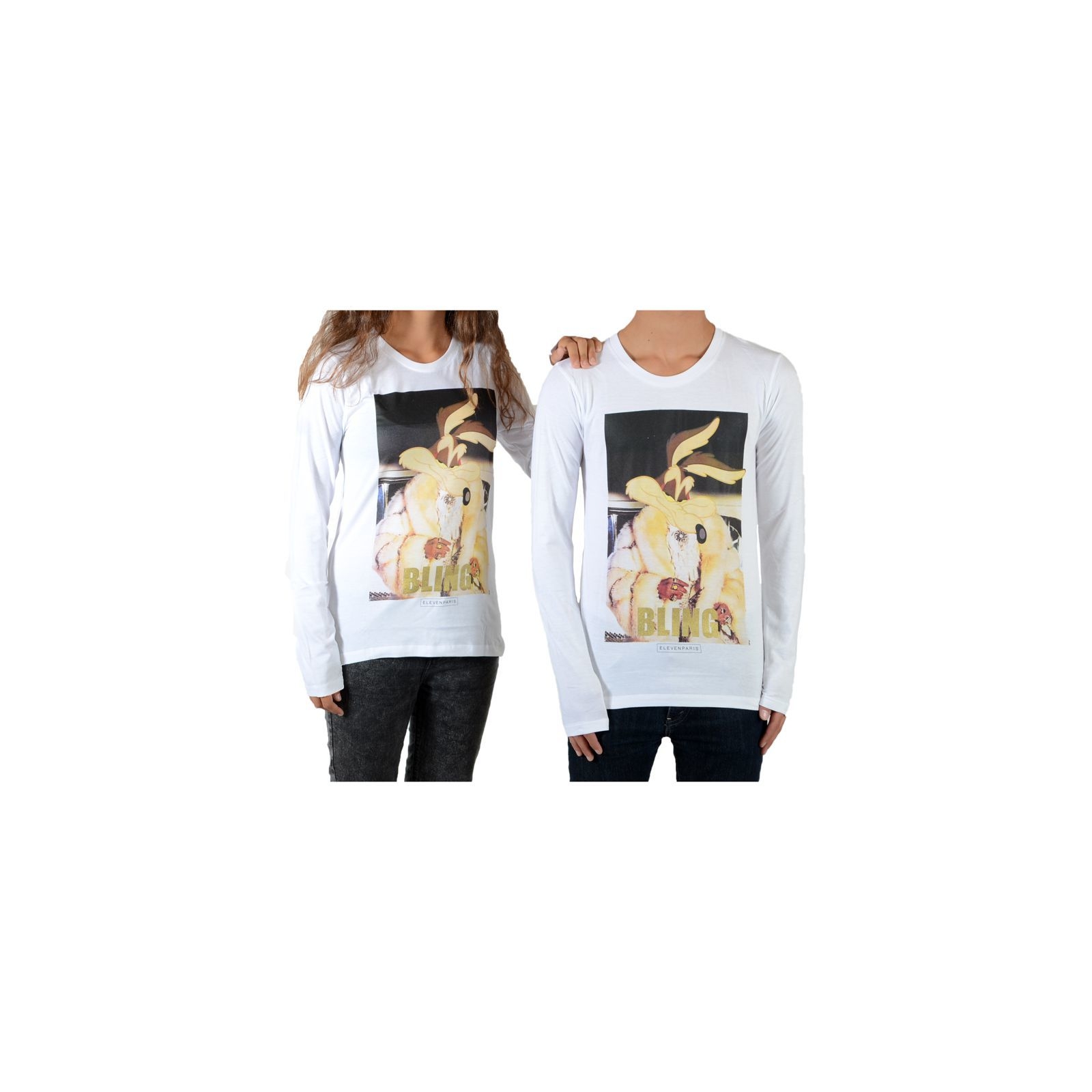 Tee Shirt Little Eleven Paris Bling LS Mixte (Garçon / Fille) Blanc
