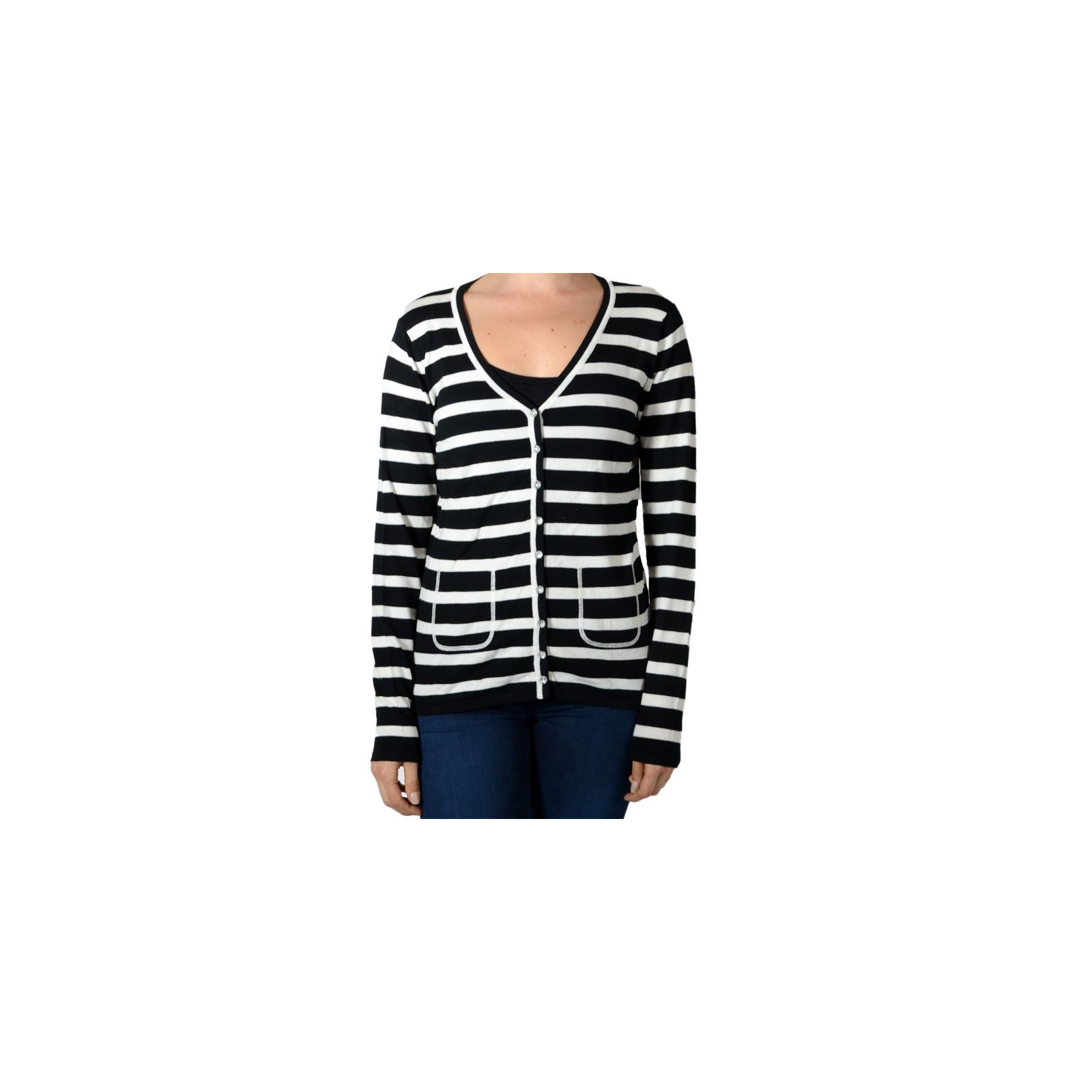 Gilet Pascal Morabito PMF 205 Noir / Ecru
