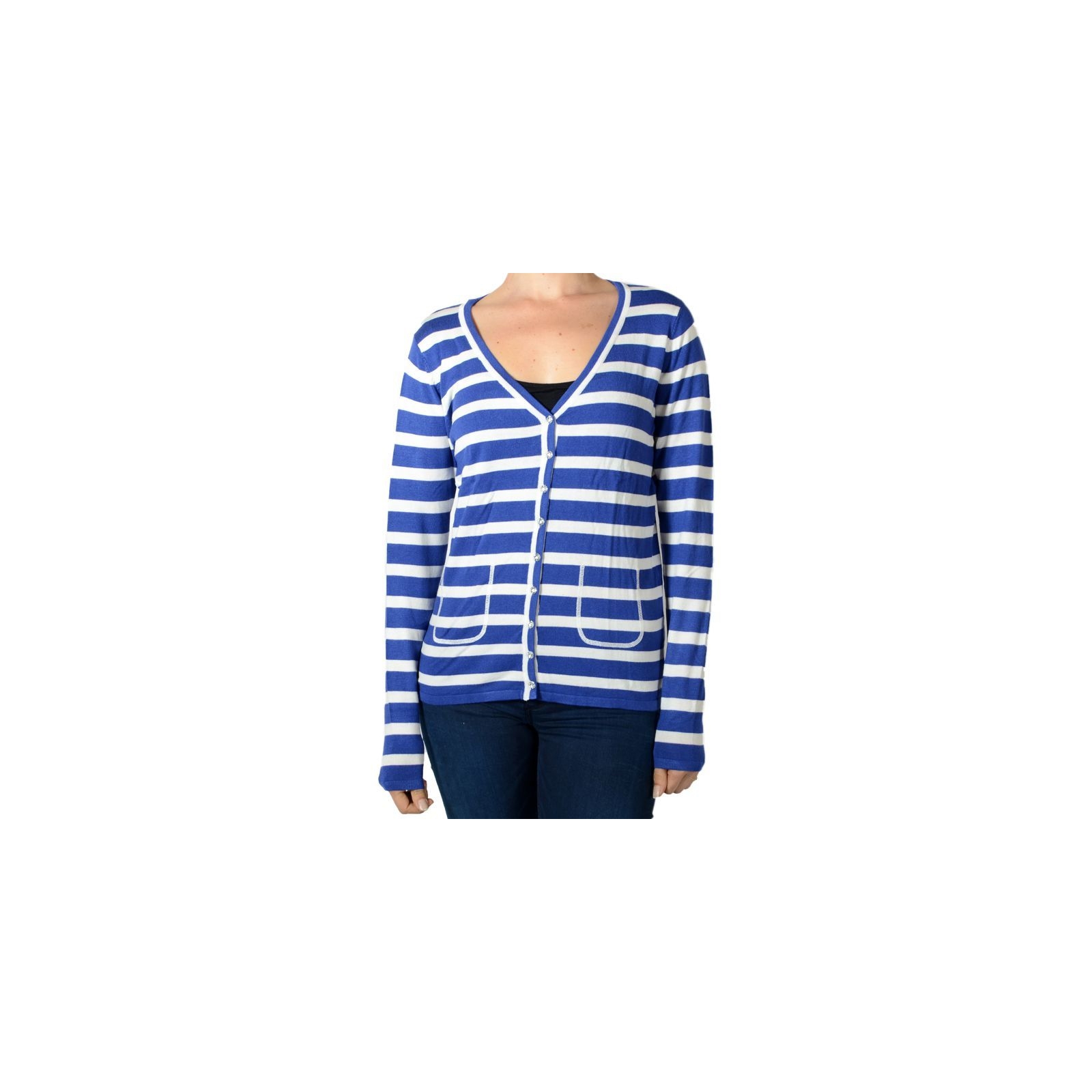 Gilet Pascal Morabito PMF 205 Bleu / Ecru