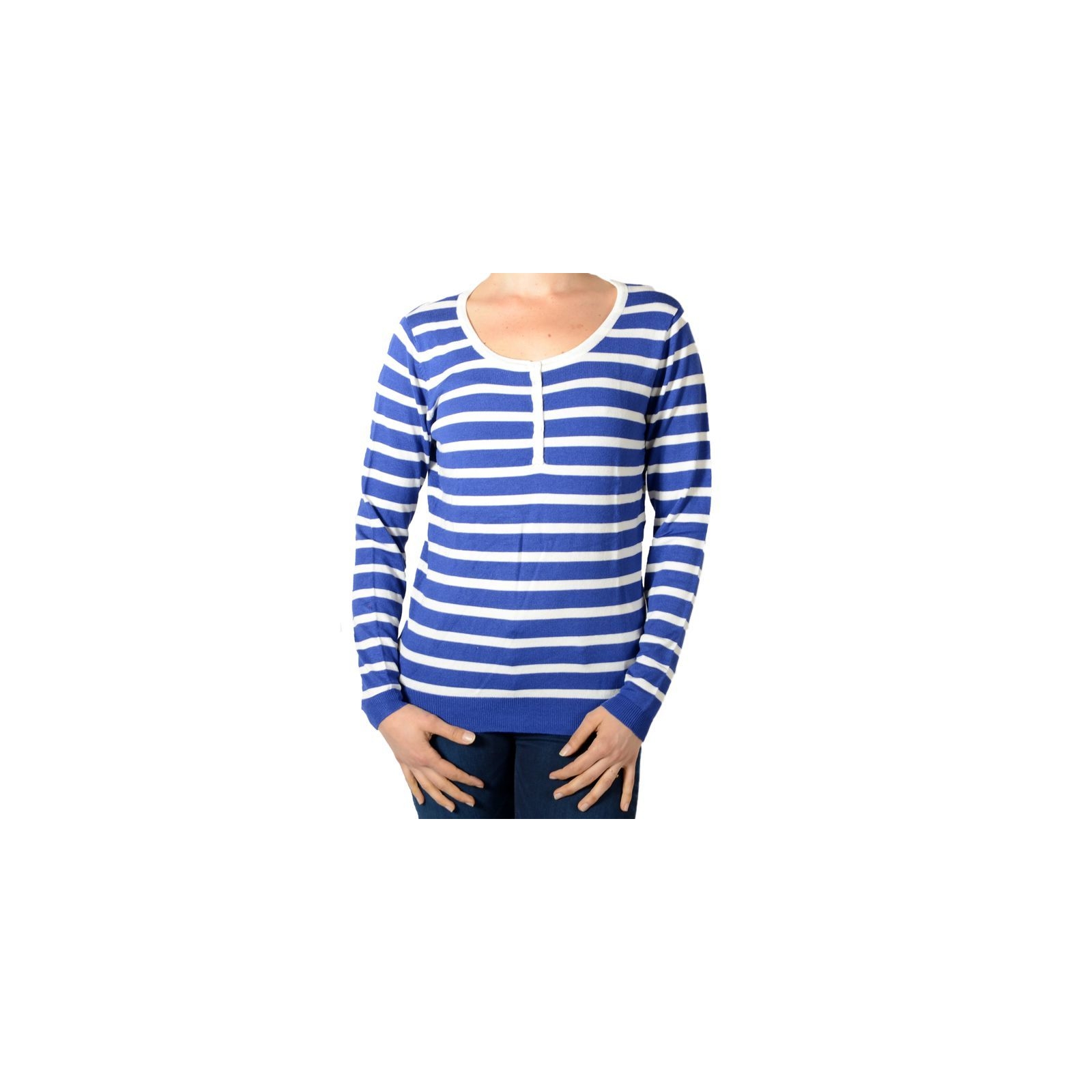 Pull Pascal Morabito PMF 209 Bleu / Ecru