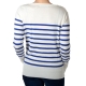 Pull Pascal Morabito PMF 210 Ecru / Bleu