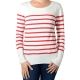 Pull Pascal Morabito PMF 210 Ecru / Rouge