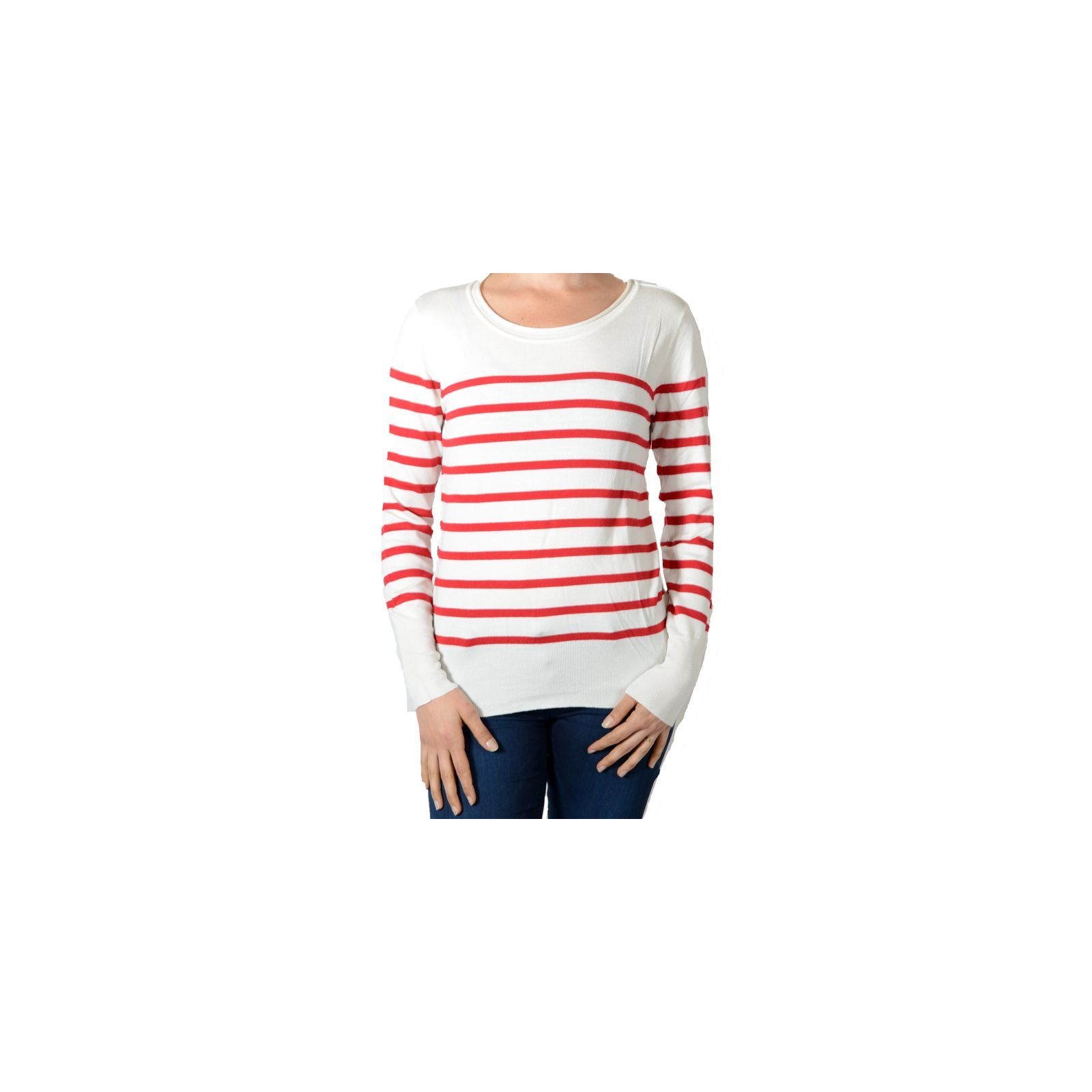 Pull Pascal Morabito PMF 210 Ecru / Rouge