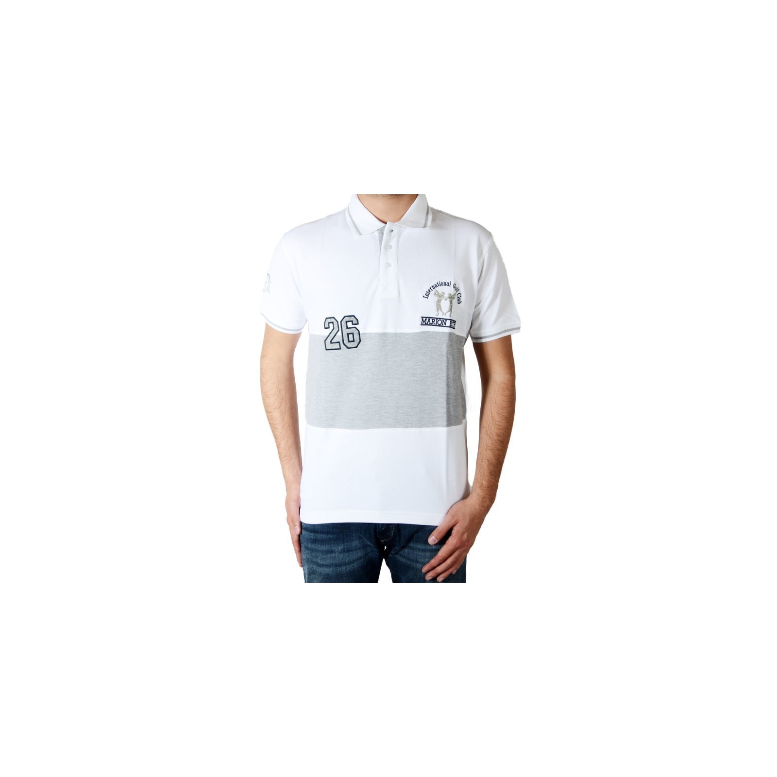 Polo Marion Roth P5 Blanc / Gris Mélangé