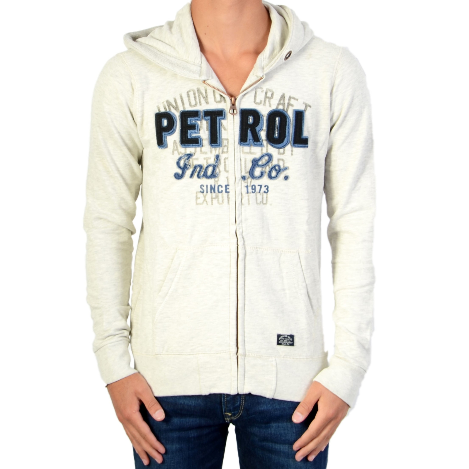 Sweat Petrol Industries Enfant SWH 408 Hooded Sweat CF Zip Closure Silver Grey Mele 920