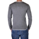 Pull Eleven Paris Basic Pull Double V Gris Chiné / Blanc