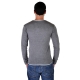 Pull Eleven Paris Basic Pull Double V Gris Chiné / Blanc