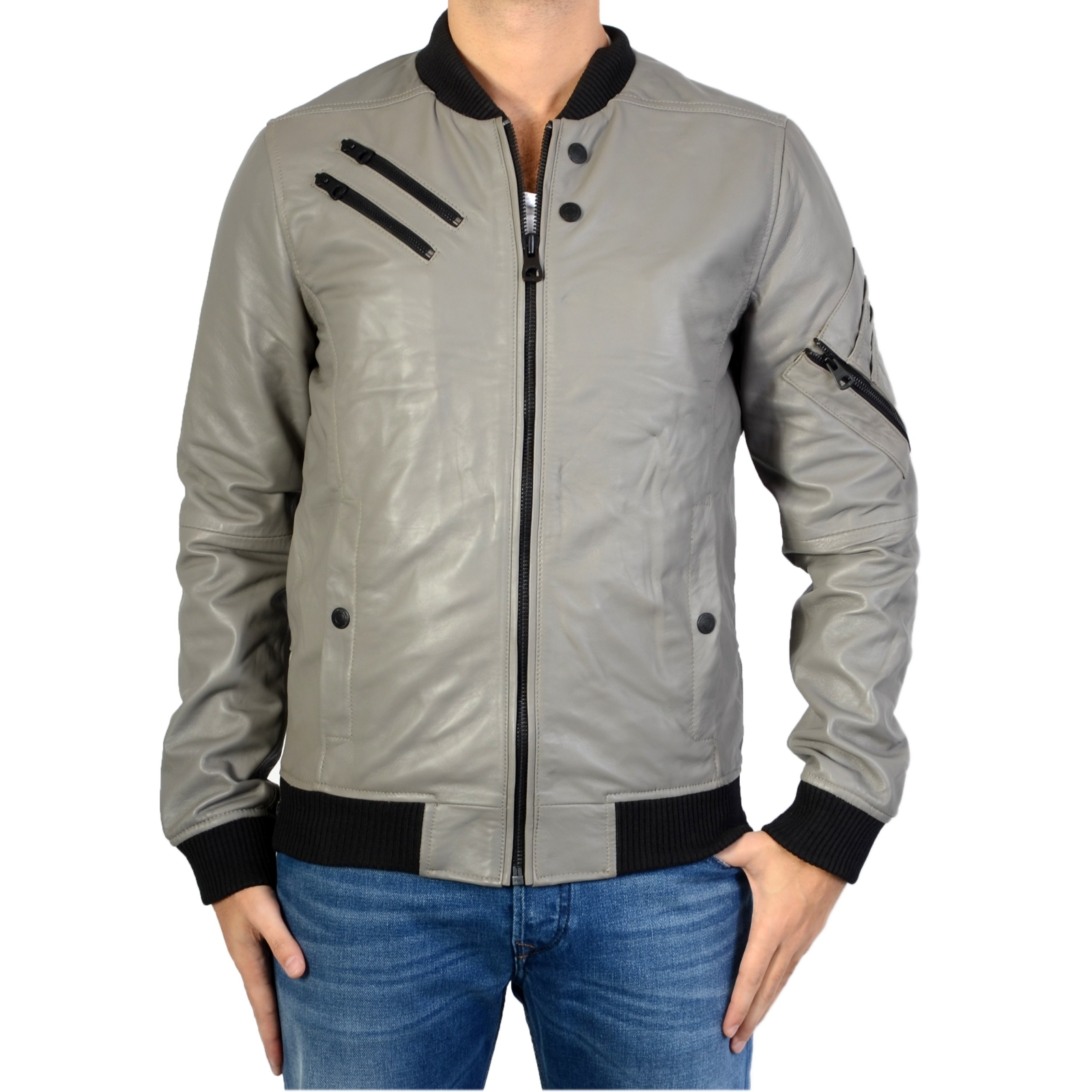 Blouson Redskins Cuir Costa Palerme Grey