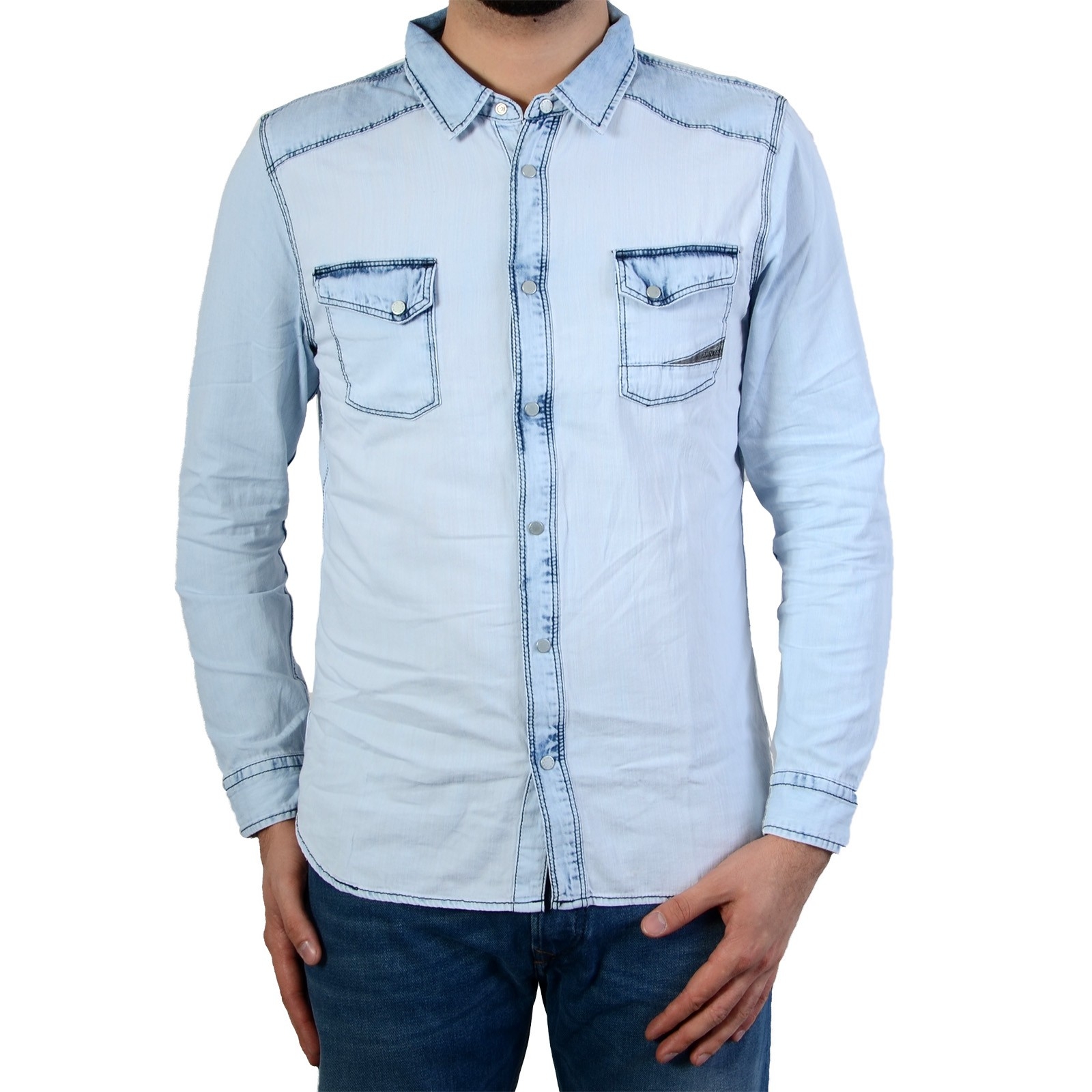 Shirt Japan Rags Abras 3207 Light Blue