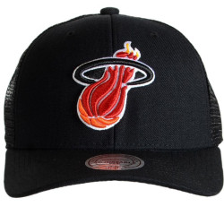 Casquette Mitchell and Ness Miami Heats Logo Rouge
