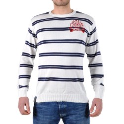 Pull Be And Be Touchdown à Rayures Blanc / Navy / Rouge
