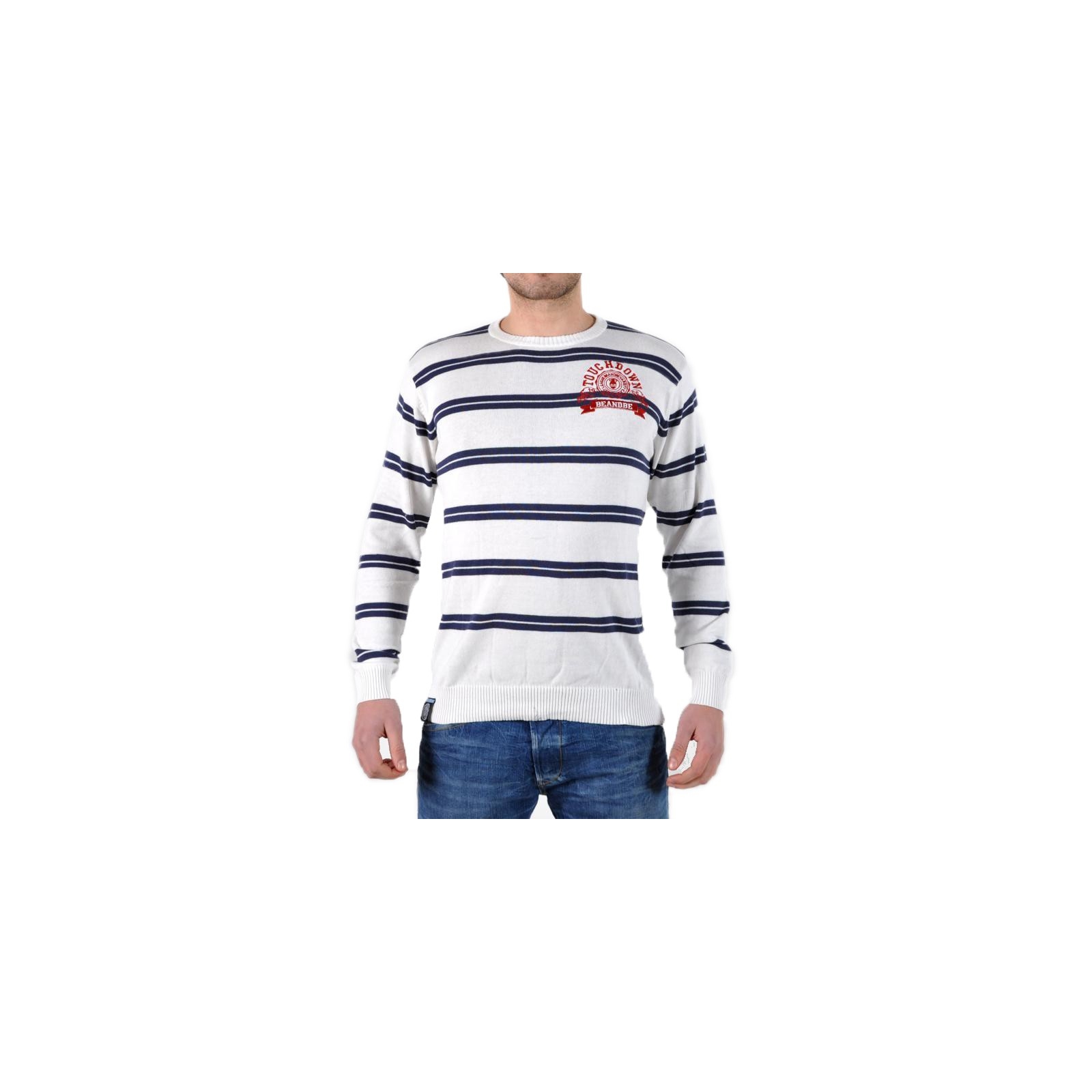 Pull Be And Be Touchdown à Rayures Blanc / Navy / Rouge