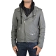 Lederjacke Serge Pariente Rocker Hood Grau