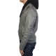 Blouson en Cuir Serge Pariente Rocker Hood Gris