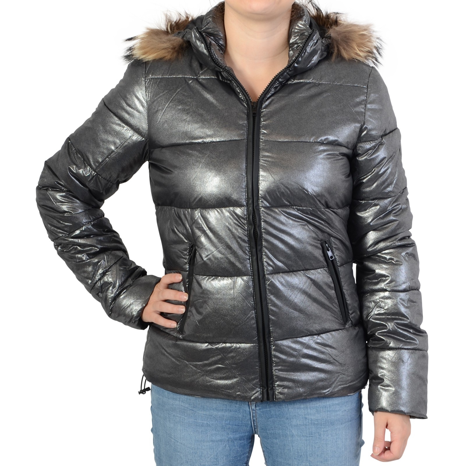 Down jacket Le Temps Des Cerises DOU F Igloo2 Silver