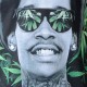 Tee Shirt Celebry Tees Rap Green Noir