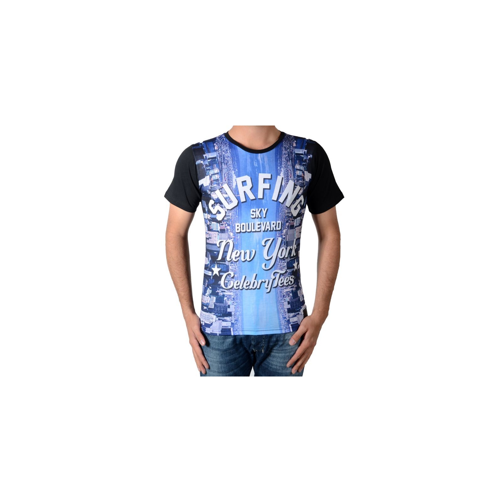 Tee Shirt Celebry Tees Surfing Noir