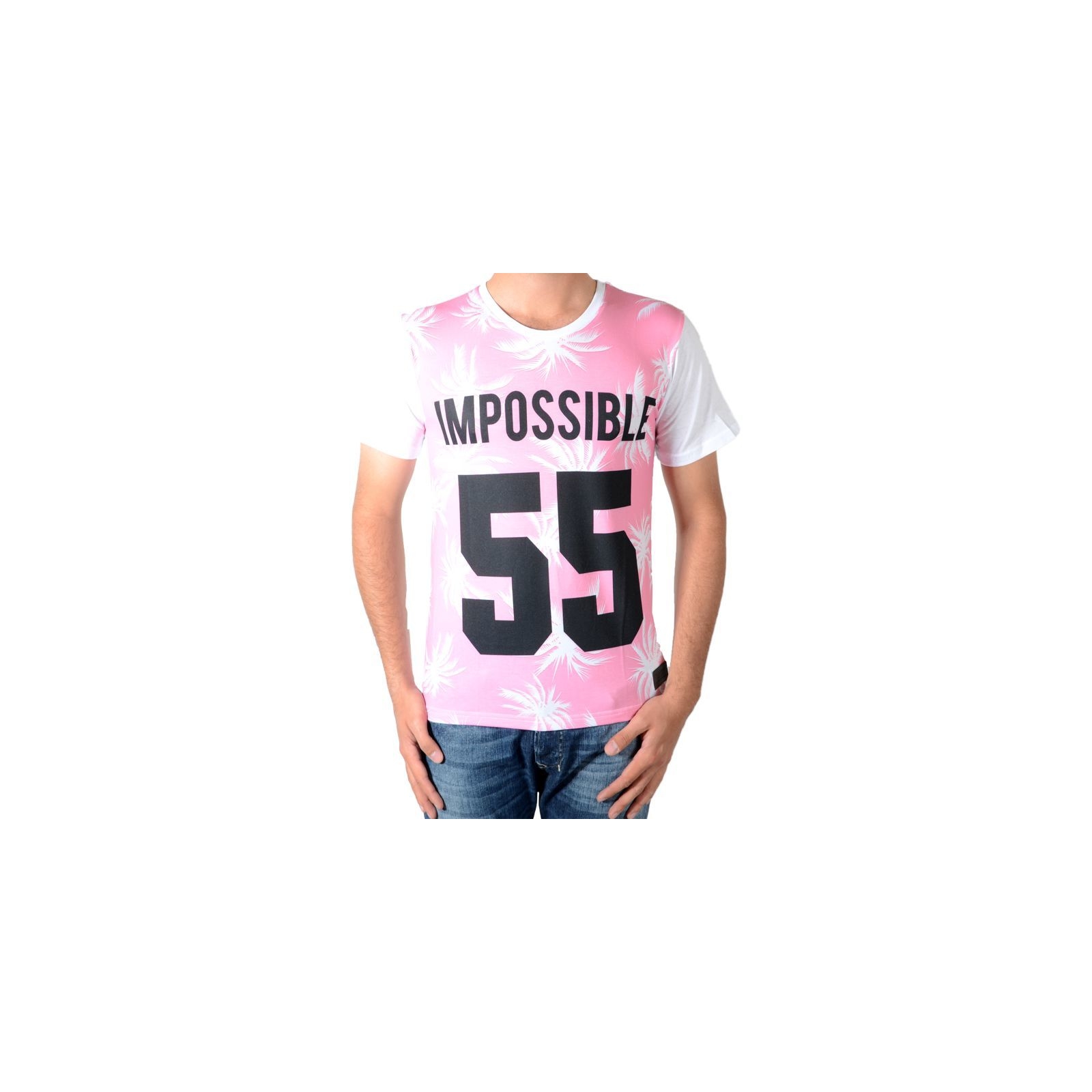 Tee Shirt Celebry Tees Palme 55 Blanc / Rose