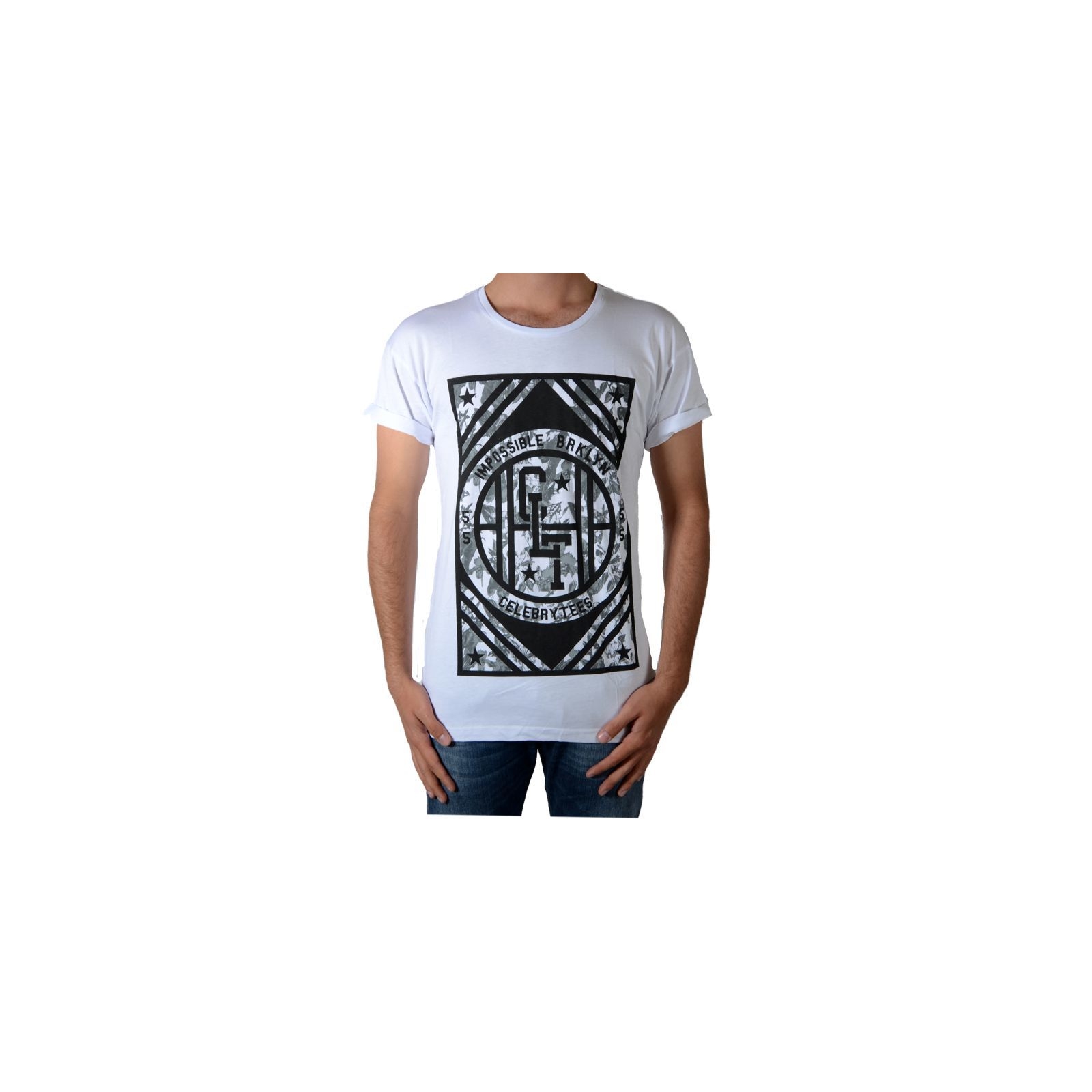 Tee Shirt Celebry Tees Broklyn Blanc