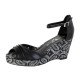 Sandals Compensated Femme The Divine Factory TDF2910 Black