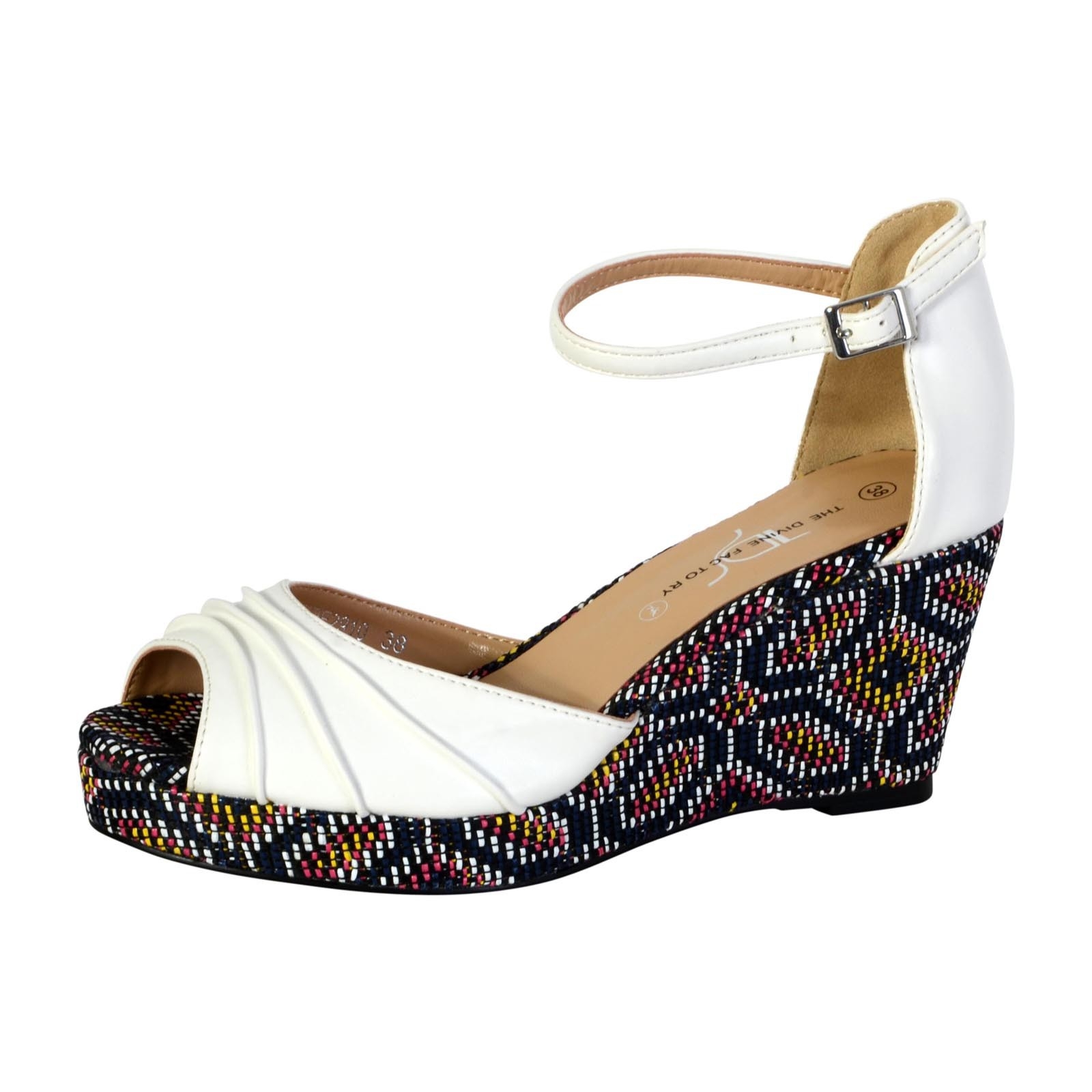 Sandals Compensated Femme The Divine Factory TDF2910 White
