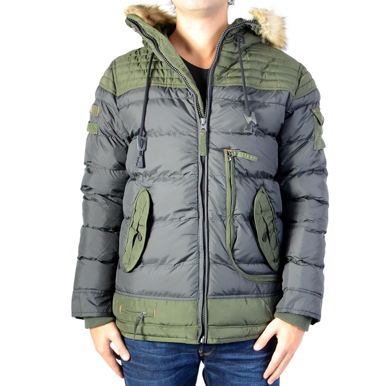Down Jacket Deeluxe W17659 Cyclo Black Khaki