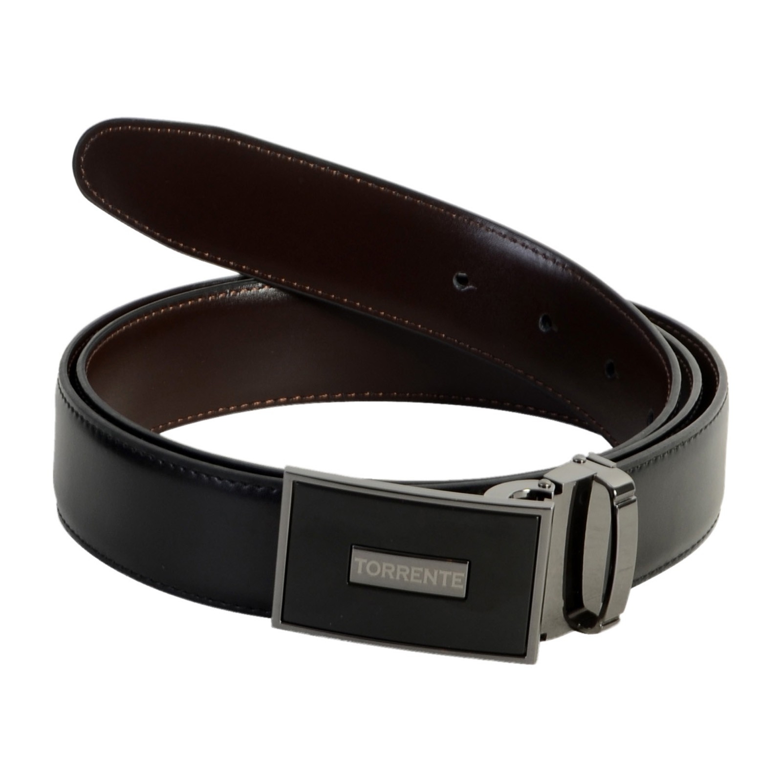  Ceinture Torrente Avec Boite Cadeau Reversible Noir et Marron CM23
